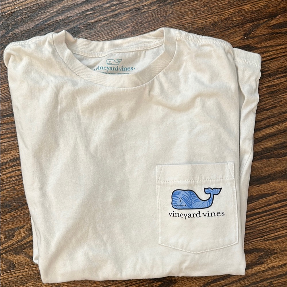 Vineyard Vines White and Blue Long Sleeve Tee
